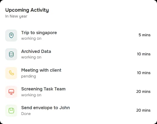 Upcoming Activity Card